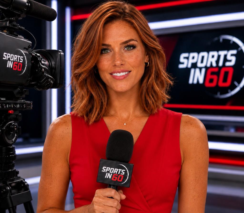 Madison Saunders with a Sports in 60 mic in the studio